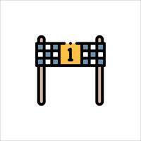 A number one sign on a fence vector