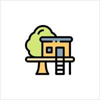 Tree house icon illustration vector