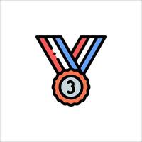 A medal with the number three on it vector