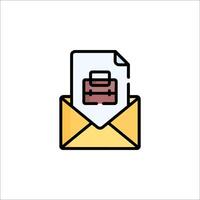 An envelope with a briefcase inside it vector