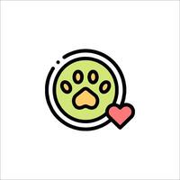 A dog paw with a heart and a paw print vector