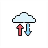 A cloud with an arrow pointing up and down vector