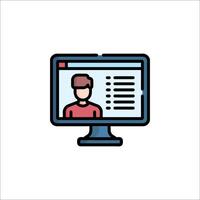 A computer monitor with a person on it vector