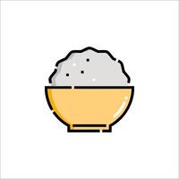 Rice bowl icon on white background vector