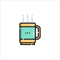A coffee mug icon with steam coming out of it vector