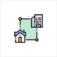 A house and a building icon vector