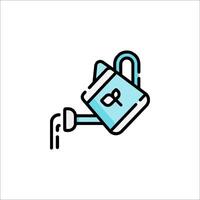 A watering can icon with a plant in it vector