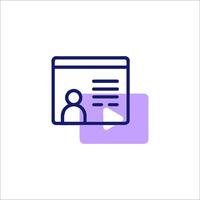A icon with a person on a computer vector