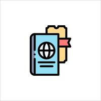 A globe and a passport icon vector