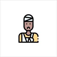 A man with a bandage on his head vector
