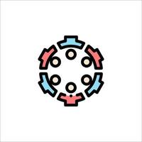 A group of people in a circle with arrows vector