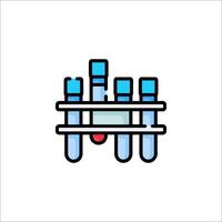A laboratory test tube icon on a white background vector
