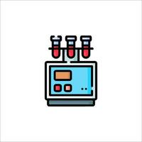 A laboratory machine with three test tubes on it vector