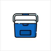 A blue cooler with a handle on it vector