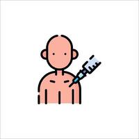 A man with a syringe in his chest vector