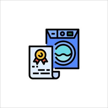 A washing machine and a certificate of authenticity vector