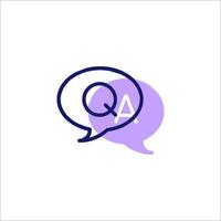 A speech bubble with the word qa vector