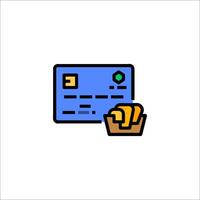 A credit card and a basket of bread vector