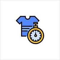 A shirt and a clock icon on a white background vector