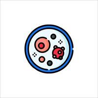 A cell with red and blue dots on it vector