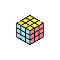 Rubik cube icon illustration vector
