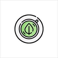 A green leaf icon on a white background vector
