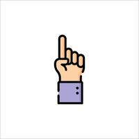A hand with a finger up and a finger pointing vector