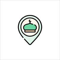 A map pin with a cake icon vector