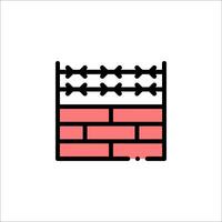 Barbed wire fence icon isolated on white background vector
