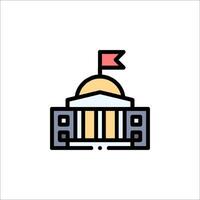 The capitol building with a flag on top vector