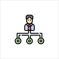 Businessman with a computer and a phone icon vector