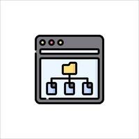 A computer screen with a folder icon vector