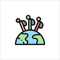 People on the earth with a globe icon vector