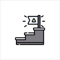 A stairway with a flag on top of it vector