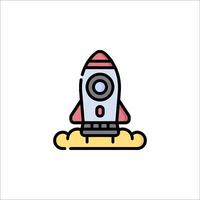 A rocket ship icon on a white background vector