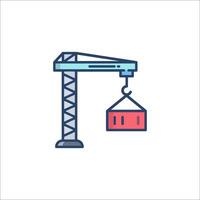 A crane with a box on it vector