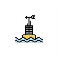 A boat with a flag on top of it vector