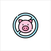 A pig is in a no entry sign vector