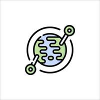 A globe with two lines connecting it vector