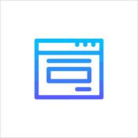 A blue and purple icon of a computer screen vector