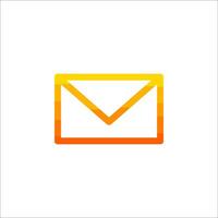 An orange envelope icon on a white background vector