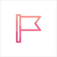 A pink and orange flag icon on a white background vector