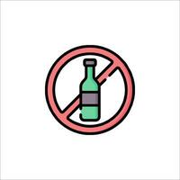 No alcohol sign icon isolated on white background vector