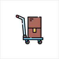 A hand truck with a box on it vector