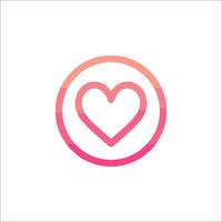 A pink heart in a circle on a white background vector