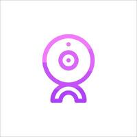 A purple and pink icon of a camera vector