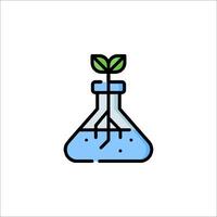 A plant in a flask icon vector