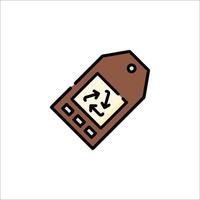 A brown tag with a arrow pointing to it vector