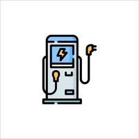 Electric car charging station icon illustration vector