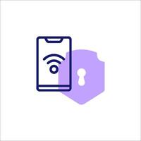 A phone with a wifi icon on it vector